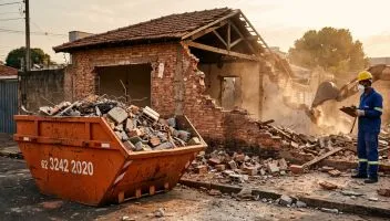 Caçamba de entulho para demolição controlada em Goiânia